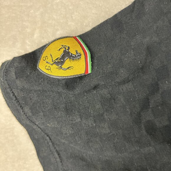 Puma X Ferrari T Shirt Men’s Size Small Logo Black Checkered Collared Red - Picture 5 of 9